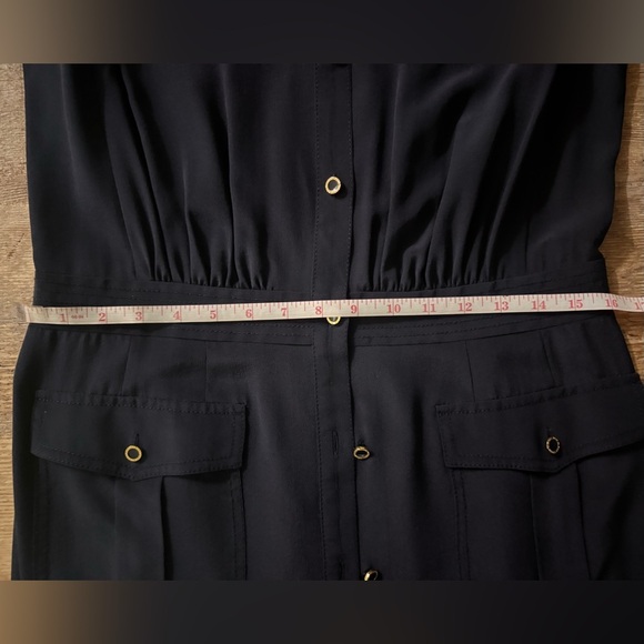 Tory Burch Navy "Gennifer" Utility Silk Dress Size 10 - Picture 7 of 8